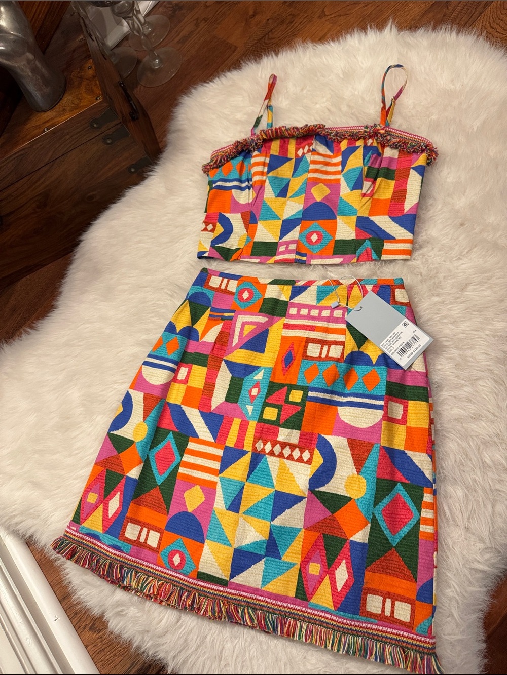 ANTONIO MELANI Multicolor Geometric Two-Piece Dress Set Size 2 NWT